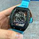 High Clone  Richard Mille RM 055 Blue Rubber Strap Black dial Watch  (4)_th.jpg
